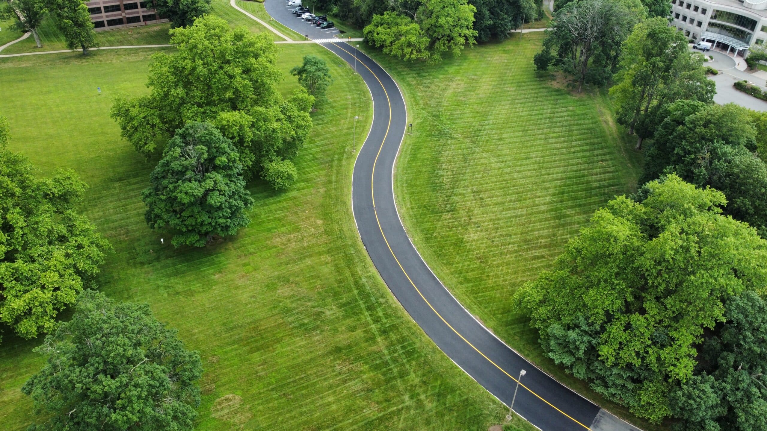 Newly completed commercial pavement in Madison, NJ